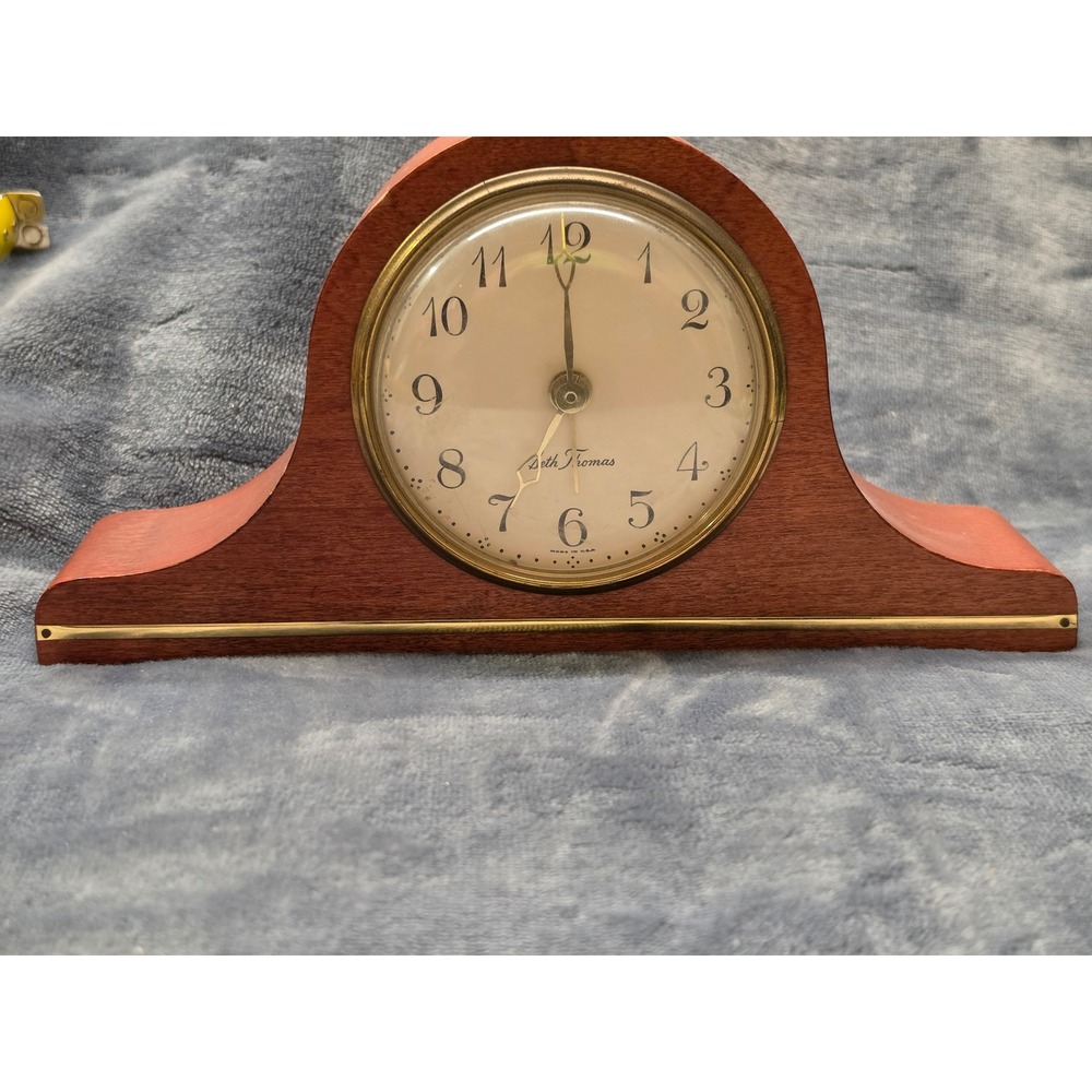 Seth Thomas Mantelette-W Mantel Clock Model 15483 Wood Case Vintage Alarm Clock